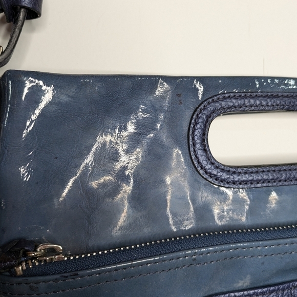 Brighton blue small patent leather shoulder bag - Picture 4 of 13